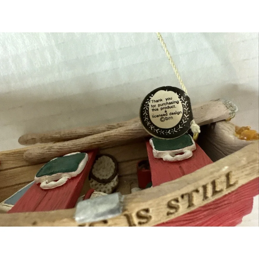 Fish Rowboat Christmas Ornament 